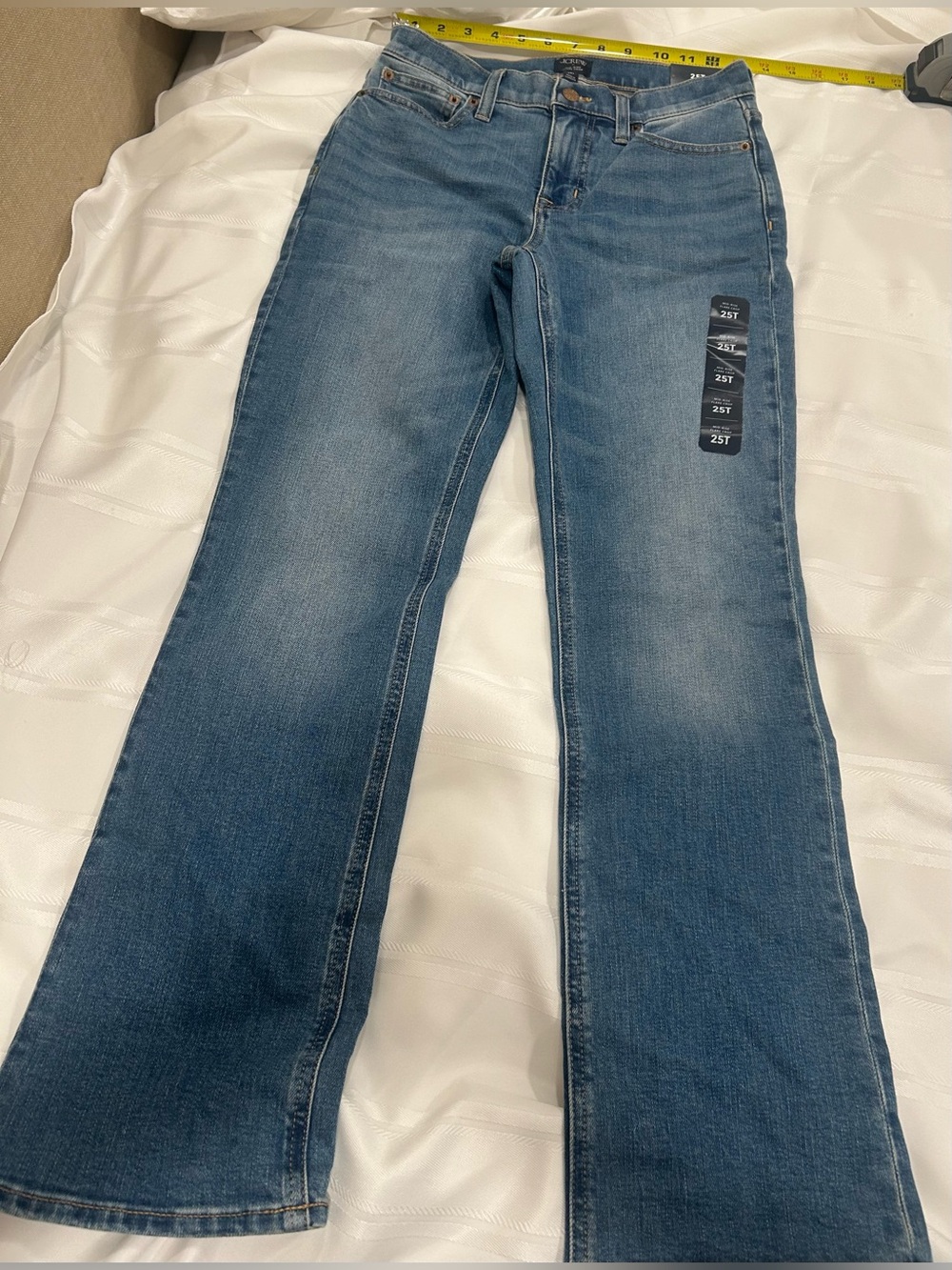 J.Crew Mid Rise Flare Crop Jeans 25T Petite Bootcut Denim NWT